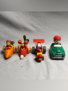McDonald's vintage Toy Cars & Characters - Red, Orange, Green, Yellow